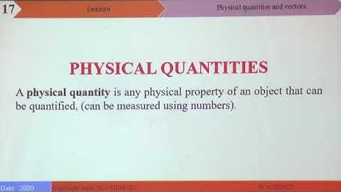 Form 5 Physical quantities Vectors and scalars Physics