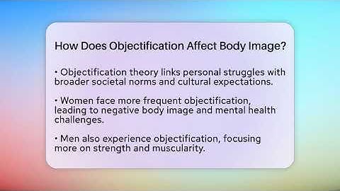 How Does Objectification Affect Body Image? - Gender Equality Network