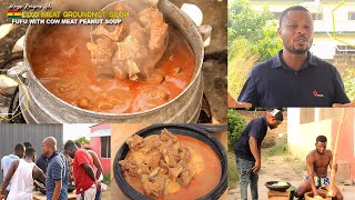 Let's Prepare The Best But Simple  Cow Meat Groundnut or Peanut Butter Soup \/ Kay Nkatenkwan Papabi