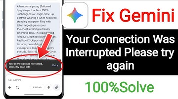 How To Fix Gemini Your Connection Was Interrupted Please Try Again || Gemini Photo Create Problem