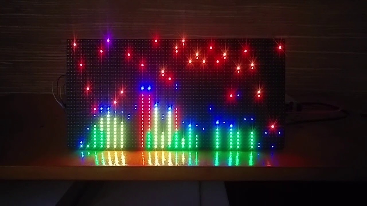 Analyseur de Spectre Audio - Matrice LED RGB 64x32 - Arduino Mega 