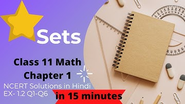Sets | NCERT CHAPTER 1 | Math |Exercise 1.2 | Q1-Q6| CLASS 11