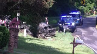 VIDEO: Scene after Raleigh crash from chase starting in Wake Forest