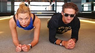 Beating Casey Neistat in a Handstand Challenge | Karlie Kloss