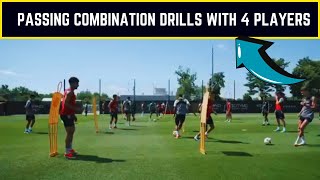 4人制のパスコンビネーションドリル / サッカー screenshot 2