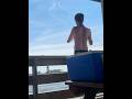 Giant fish caught off bridge while shark fishing #fishing #shark #fyp #bigfish #giantfish