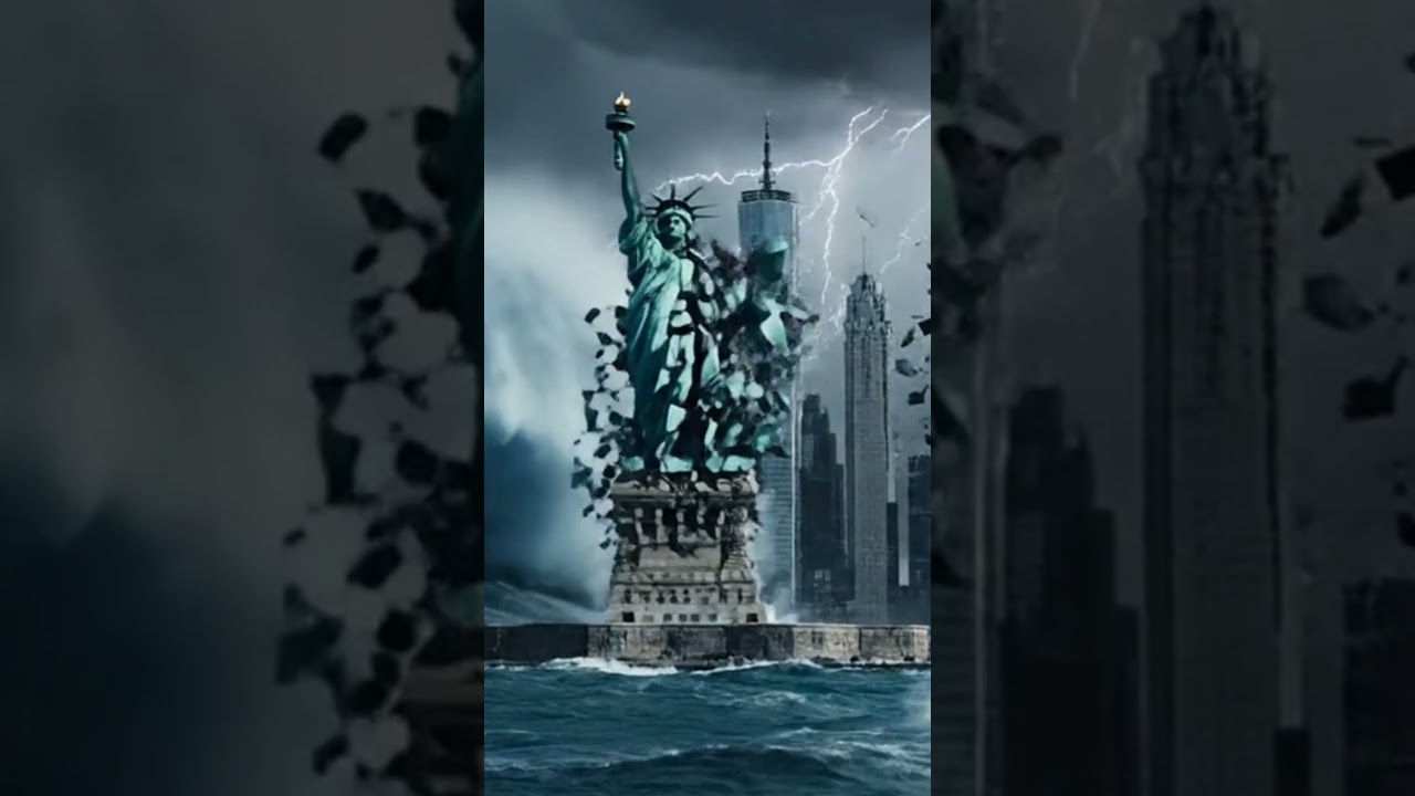 Giant Tsunami and Tornado Destroy the Statue of Liberty 🌊🌪️