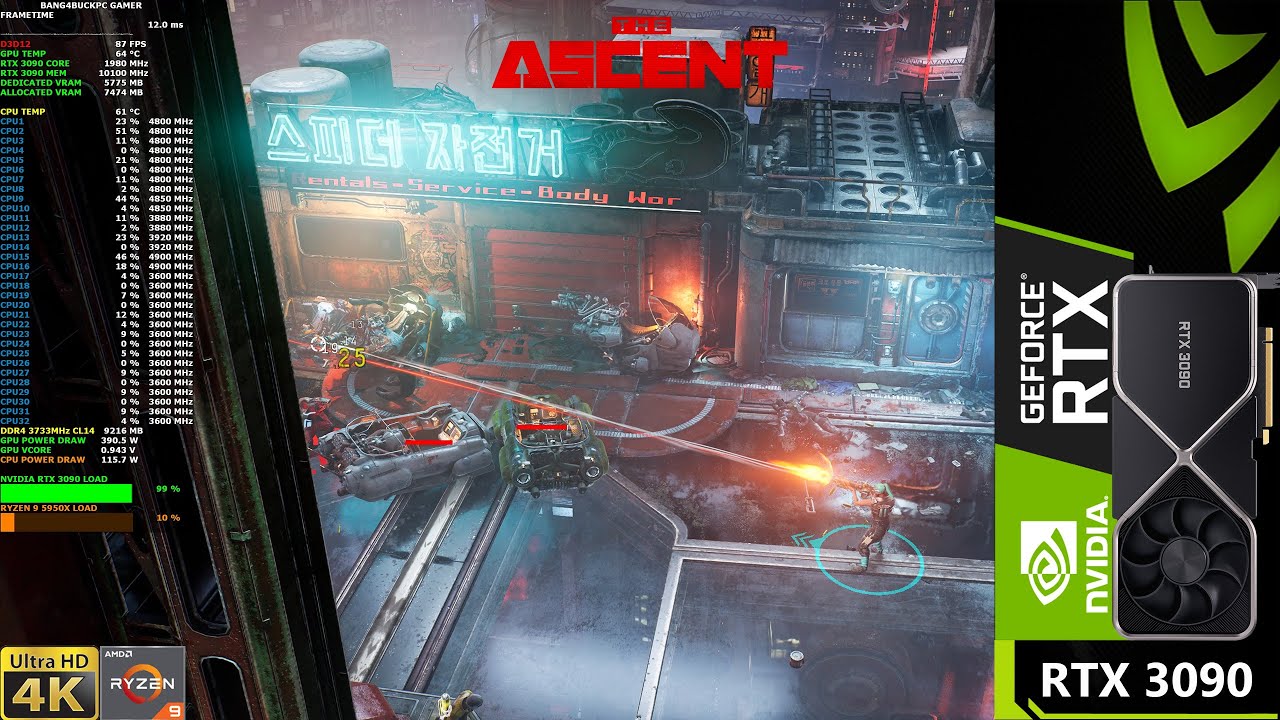 The Ascent Ultra Settings Ray Tracing DLSS 4K Ultra Quality | RTX 3090 ...