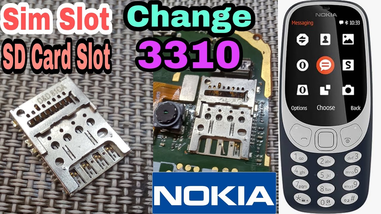 Nokia 3310 Ta-1030 Sim Slot Sdcard Slot Broken Replacement 