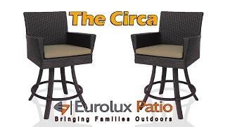 Visit our website for more details and to purchase these bar stools: https://www.euroluxpatio.com/products/circa-wicker-bar-stools 