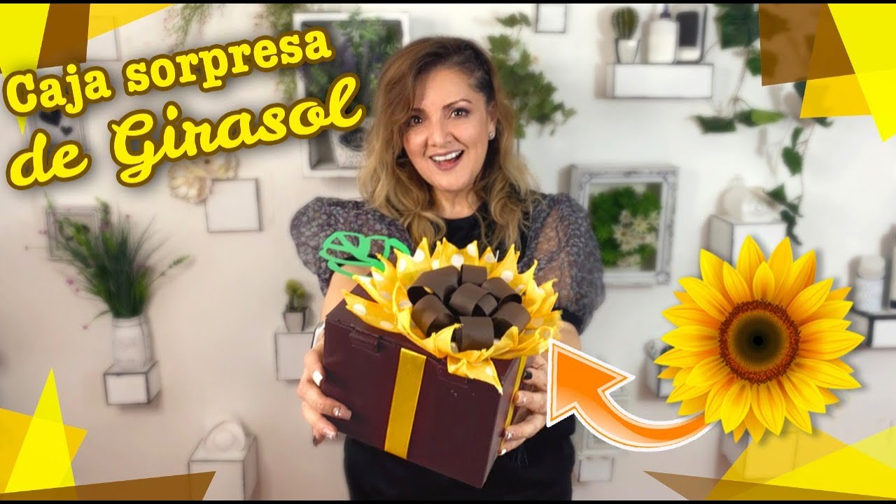 ? Cómo hacer una linda Caja de Regalo con un Girasol ? Chuladas Creativas  - YouTube