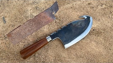 Knife Making - Forging A Sharp Strange Cleaver From Leaf Spring