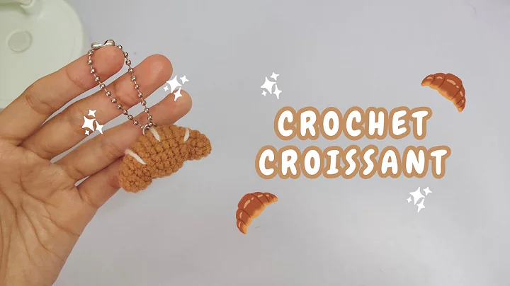 Crochet croissant 🥐 | Cara merenda gantungan kunci roti mini