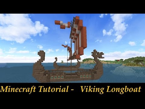 minecraft tutorial - viking / nordic long boat - youtube