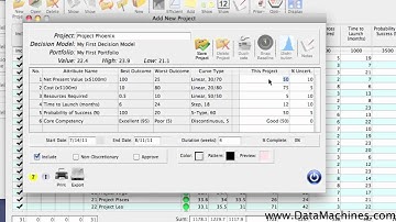 Adding and Editing Projects in an Optsee® Project Portfolio