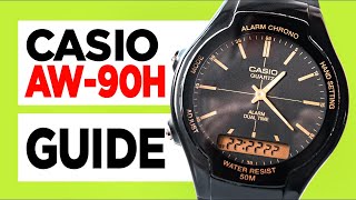 #CASIO AW-90H (Module 5156) - How to Set the Time, Date, Alarm, Stopwatch and Dual Time! screenshot 4