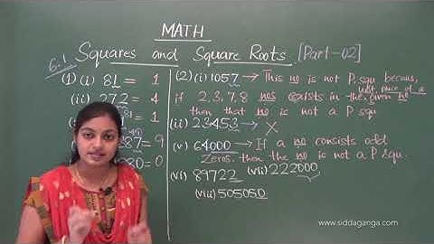 CBSE 8 - STATE 8 - MATHEMATICS - SQUARES AND SQUARE ROOTS - PART 2