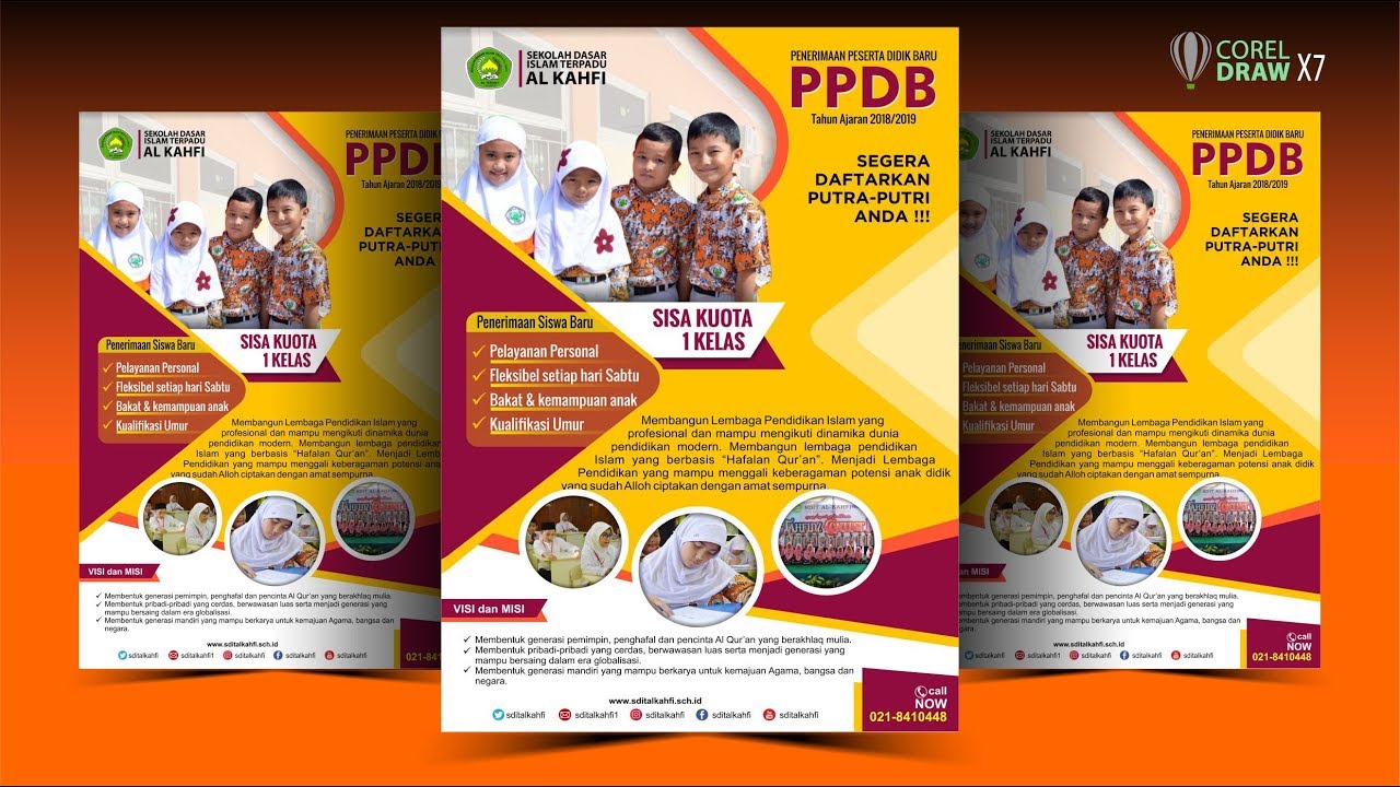 Cara Membuat Desain Brosur Pamflet Sekolah Coreldraw X7 Youtube