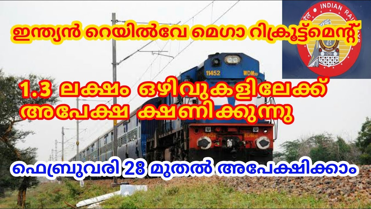 RRB/ Railway Recruitment 2019 in Malayalam /1.3 Lakh Vacancies || Online Competitor