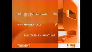 Channel Nine - 9:35pm Lineup and Ident (14.7.2004)