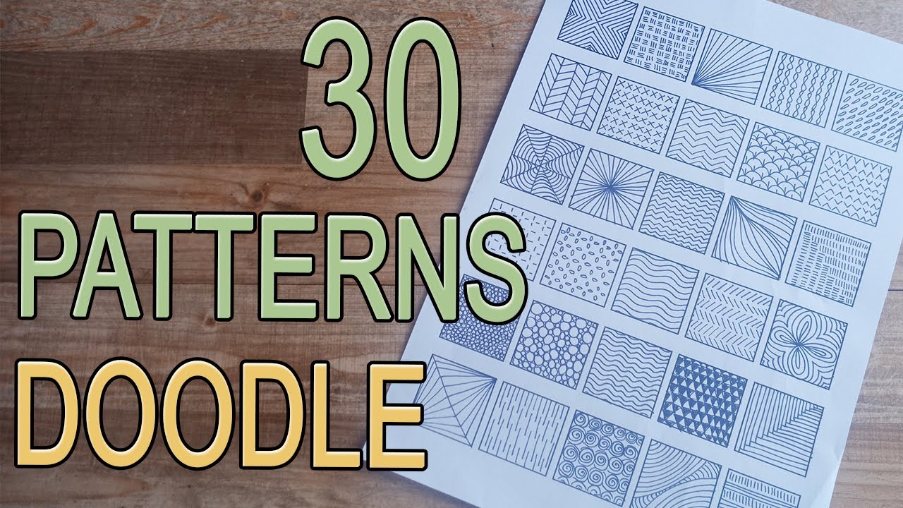 30 patterns doodling zentangle - filling gaps - Arte Green - YouTube
