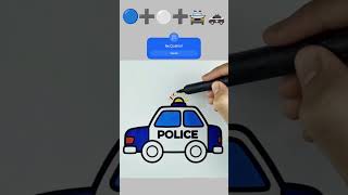 Kolay Polis Arabası Resmi Boyama Videosu, Polis Aracı Nasıl Boyanır #boyama #colors