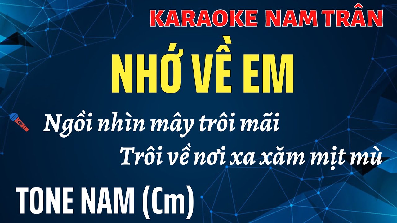 Karaoke Nhớ Về Em Tone Nam | Nam Trân