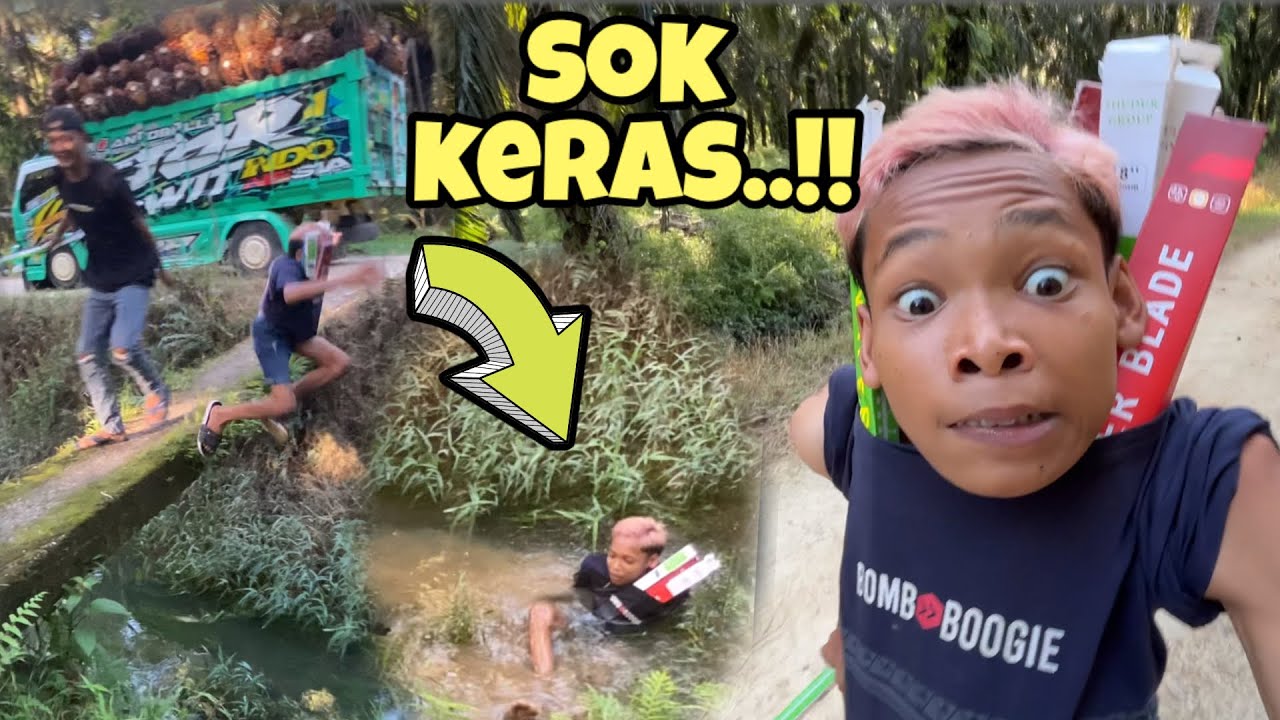 Akibat sok keras..!! Ceburin ke parit