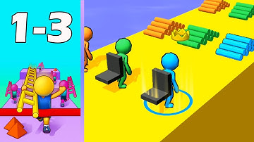 Ladder Race (IOS, Android) New update Gameplay All Levels (Level 1-3)