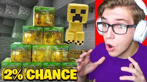 Mining 10 RARE Minecraft Mine Kits... (2% Chance Golden Creeper)