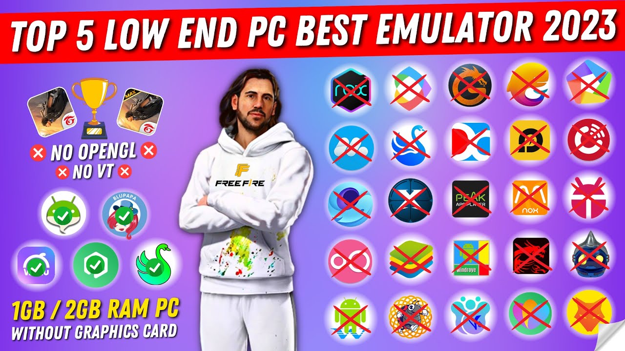 Top 5 Best Low End PC New Emulators Free Fire 1GB Ram 2GB Ram Low PC 