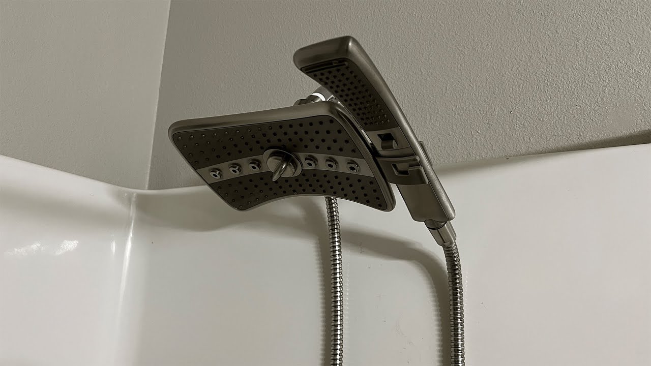 Brushed nickel Shower heads combo - YouTube