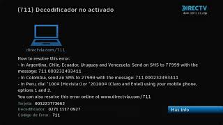 Código De Error 711 Decodificador No Activado De Directv La 2018