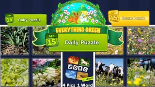4 Pics 1 Word Daily Puzzle April 15, 2022 EVERYTHING GREEN screenshot 3