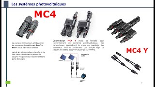 Câblage ou Branchement des panneaux photovoltaïques (PV): Câbles et  Connecteurs MC4/mc4 T/mc4 y 