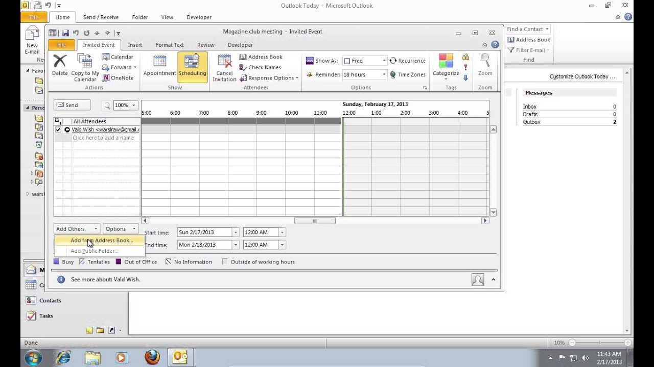 How To Create An Outlook 2010 Calendar Invite YouTube