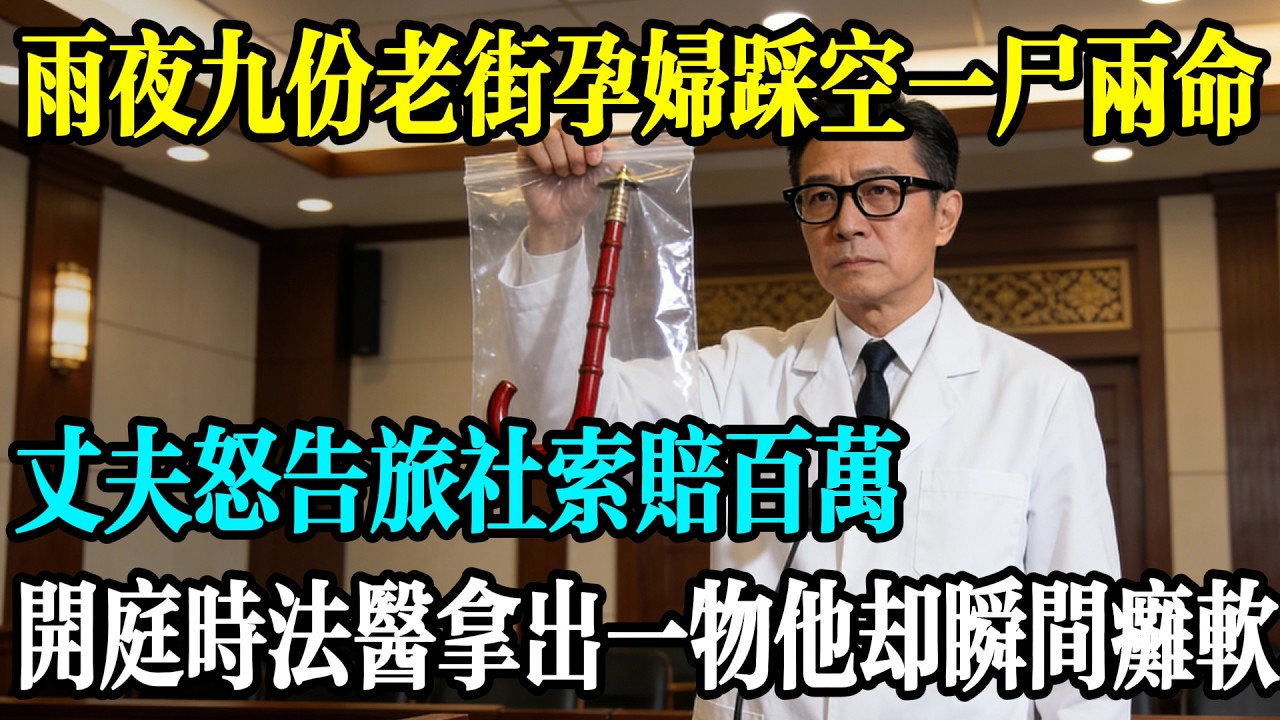 雨夜九份老街孕婦踩空一屍兩命，丈夫怒告旅社索賠百萬，開庭時法醫拿出一物他卻瞬間癱軟...#民間故事 #故事老茶館