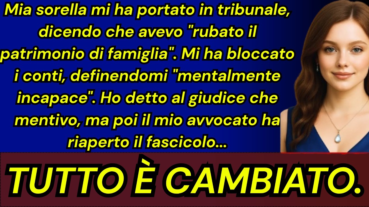 Mia sorella mi ha portato in tribunale perché ho comprato una casa. Mi ha accusata di averle rubato l'eredità di nostra madre, di aver tradito la sua fiducia. Seduta lì, davanti al giudice, con il...