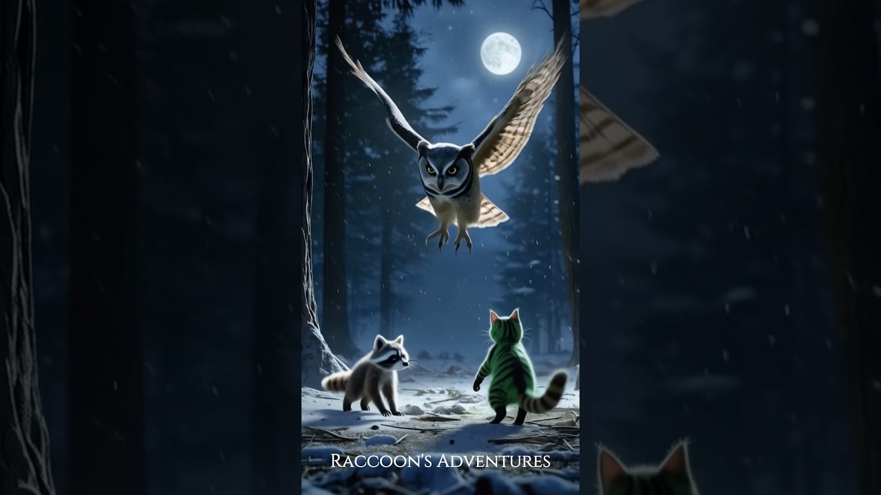 Raccoon is a hero who saves kittens. 