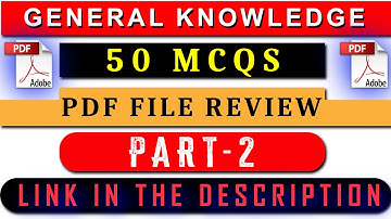 General Knowledge Part 2 I 50 MCQs PDF File I Part-2 I Link in the Description I STB Science I