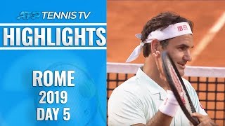 Federer Survives; Nadal and Djokovic Dominate | Rome 2019 Highlights Day 5