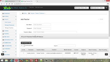 Useraccess, Manage Faculty and Manage Teachers : My Web Admin.In - Learning Management System