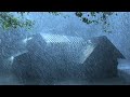 Healing of Stress to Sleep Instantly with Hurricane, Heavy Rain, Real Wind & Thunder at Stormy Night