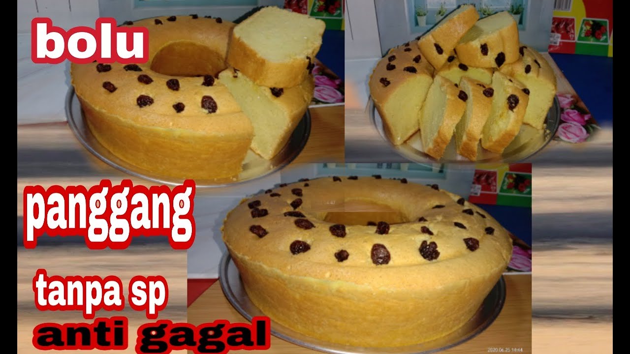 RESEP BOLU PANGGANG LEMBUT TANPA SP DAN BAKING POWDER UKURAN LOYANG 28 MENGEMBANG SEMPURNA - YouTube