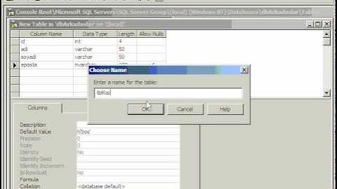 MSSQL ile veritabanı oluşturma