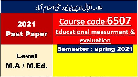 Allama Iqbal Open university Past Paper Course Code 6507 Spring 2021#aioupastpapers #aioucode6507