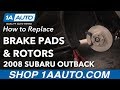 How to Replace Front Brake Pads Rotors 2005-14 Subaru Outback