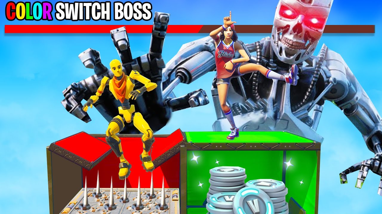 Ich kämpfe gegen den COLOR SWITCH BOSS in Fortnite Creative 2.0