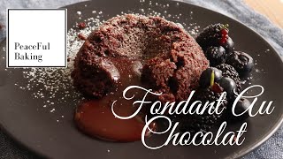 Fondant Au Chocolat| Chocolate Lava Cake (ASMR) by Peaceful Baking 1,794 views 3 years ago 6 minutes, 14 seconds