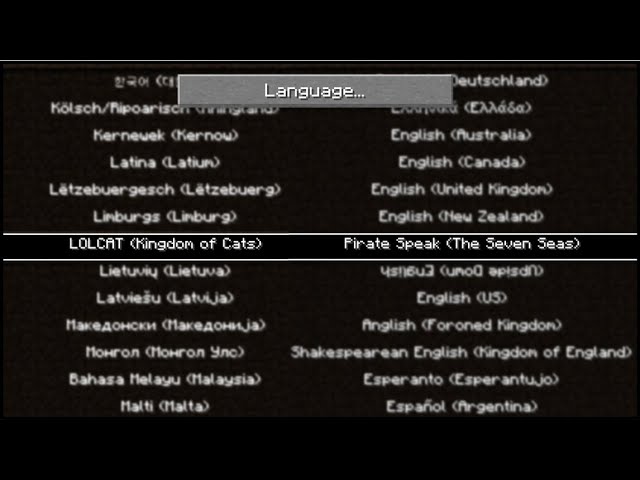 Minecraft All Easter Egg Languages Youtube